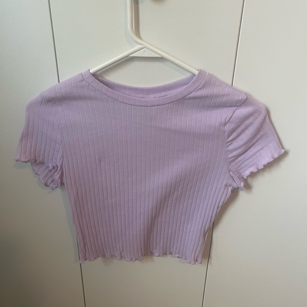 Lavender Ribbed Women's Crop Top